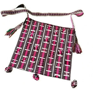 Handmade Crossbody Aztec Western Messenger Bag‎ Llama Tribal Boho Pink Purse